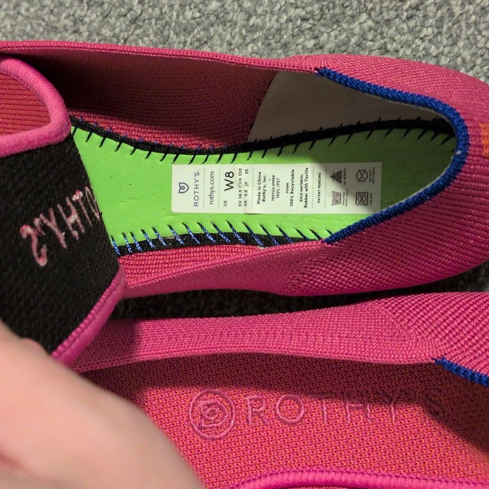 Rothy's Berry Pink Point Flats Size 8 - Picture 6 of 9